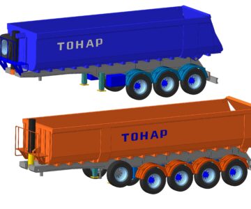 3D модель Габаритная модель полуприцепа ТОНАР
