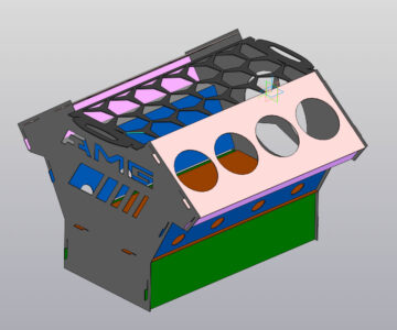 3D модель Мангал мотор V8