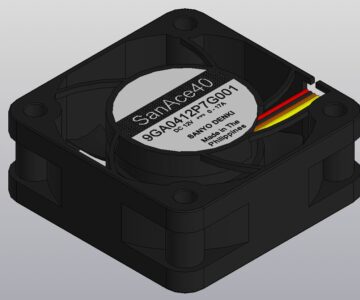 3D модель Вентилятор 9GA0412P7G001 серии San Ace 40 Sanyo Denki (40x40x15 мм)