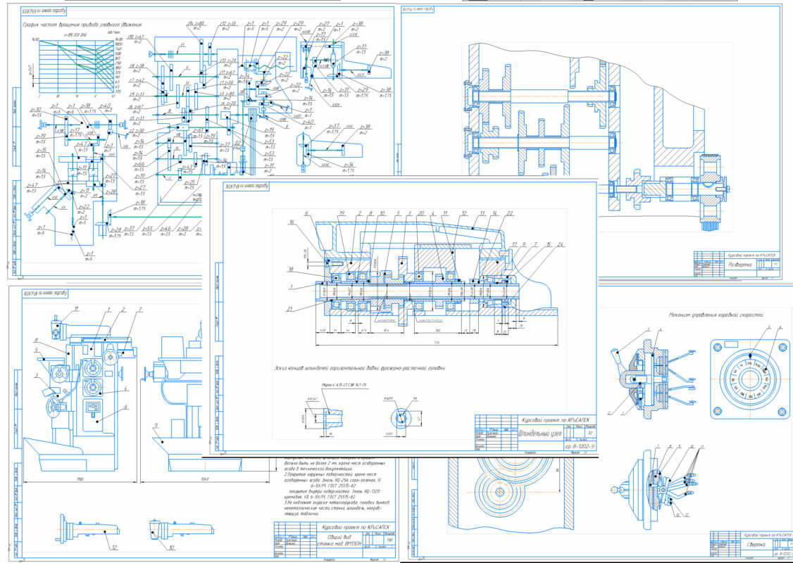 Чертеж Станок ВМ130Н кинематический расчет