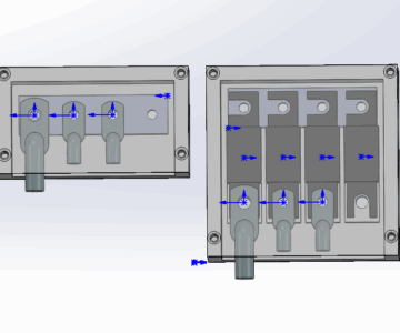 3D модель Дистрибьютор питания 4 предохранителя тип ANL