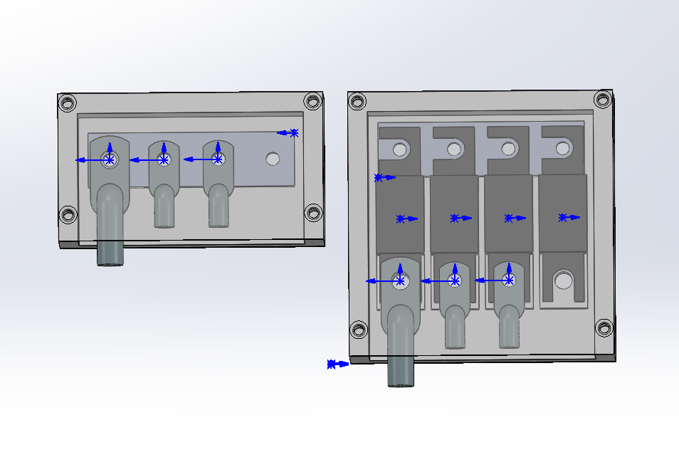 3D модель Дистрибьютор питания 4 предохранителя тип ANL