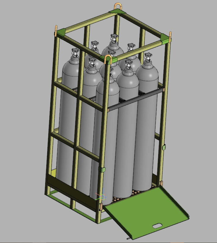 3D модель Кассета для перевозки баллонов