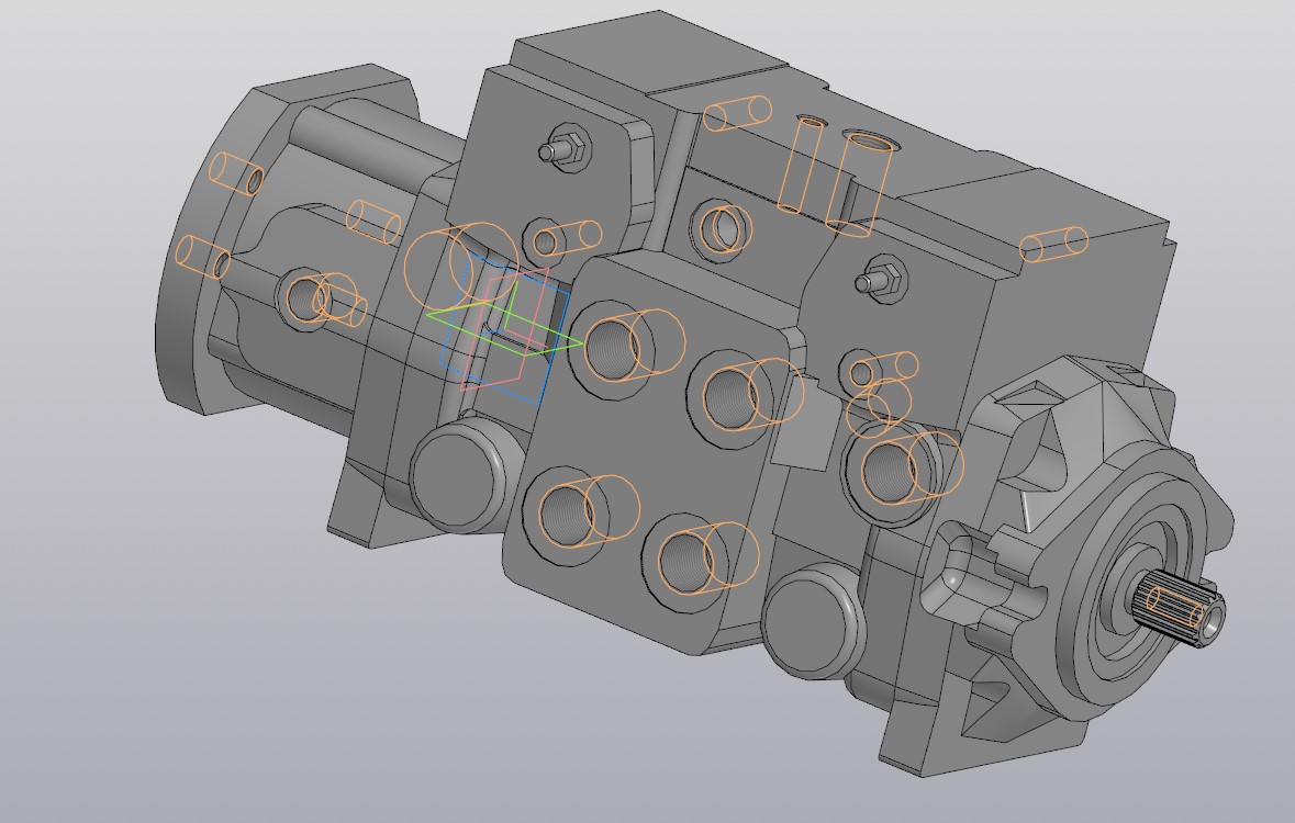 3D модель Габаритная модель гидронасоса Rexroth R902192866