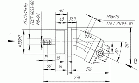 3D модель Гидромотор МГ 2.28/32.1Б (Аналог 310.2.28.01.03)