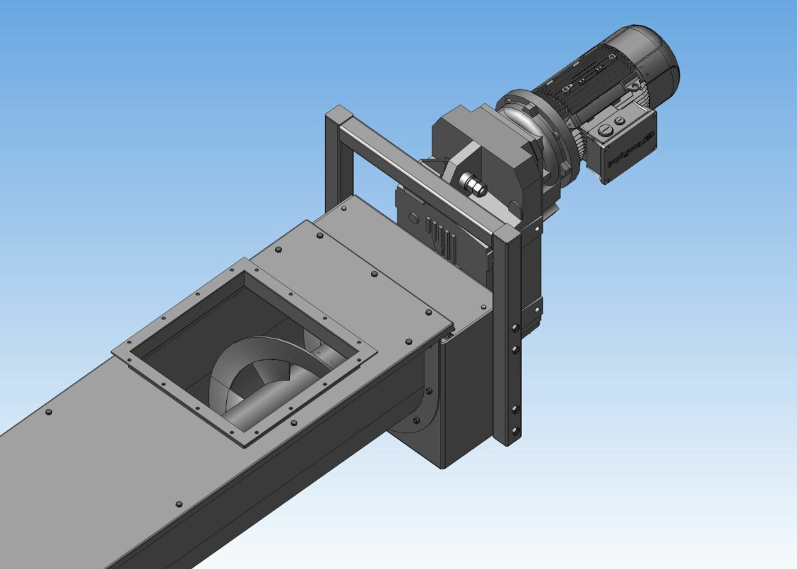 3D модель Конвейер винтовой (шнек) длиной 10 м
