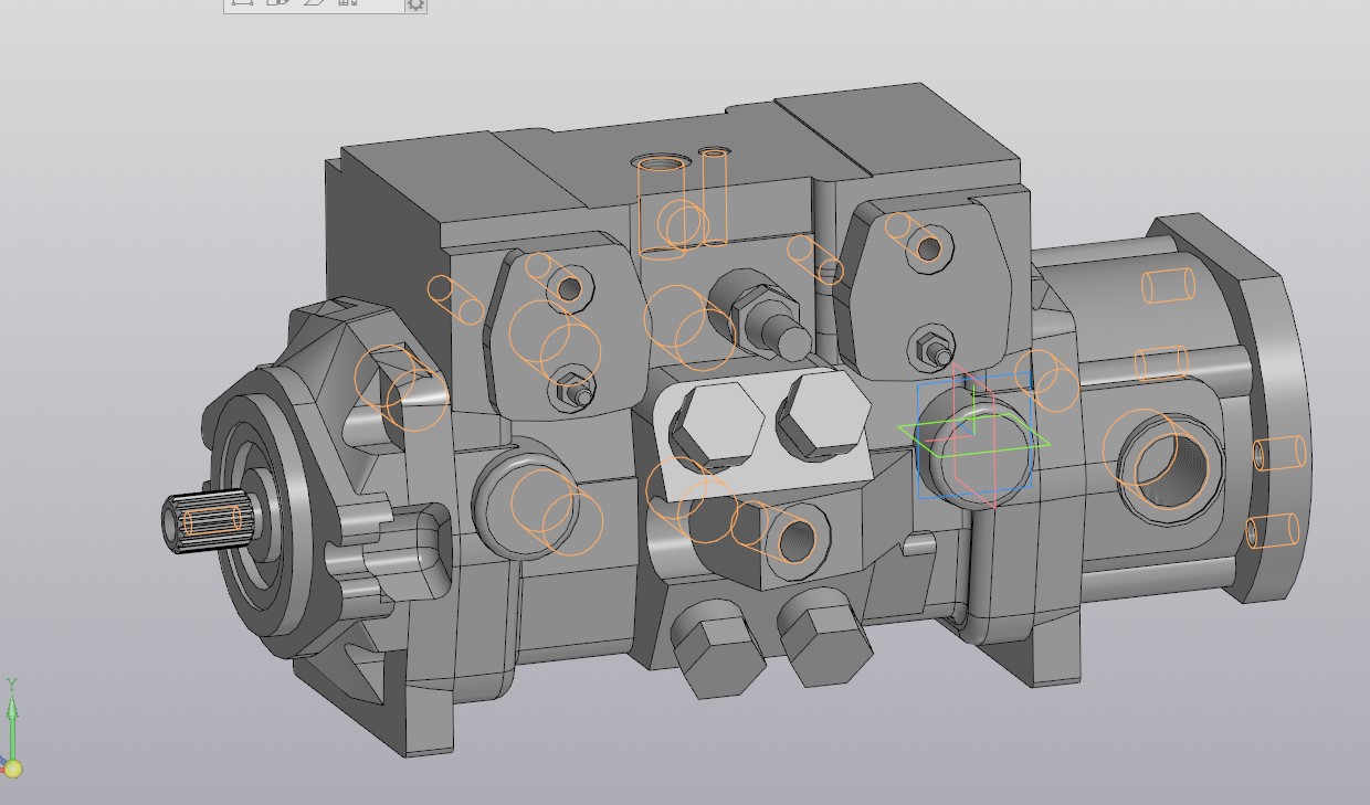 3D модель Габаритная модель гидронасоса Rexroth R902192866