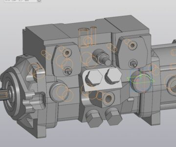 3D модель Габаритная модель гидронасоса Rexroth R902192866