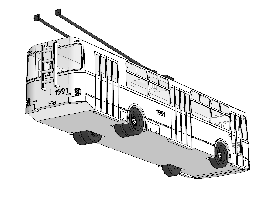 Чертеж Троллейбус ЗиУ-9, 3D-модель игрушки