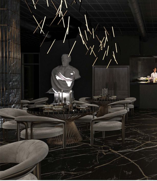 3D модель Дизайн- проект интерьера ресторана