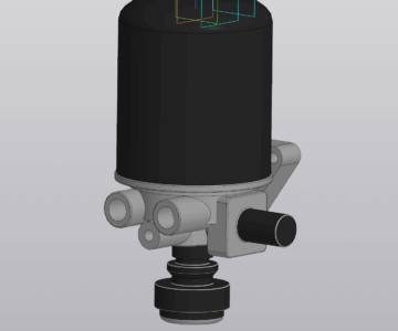 3D модель 350-23-002 Осушитель воздуха МАЗ, КАМАЗ, ПАЗ, ЛИАЗ