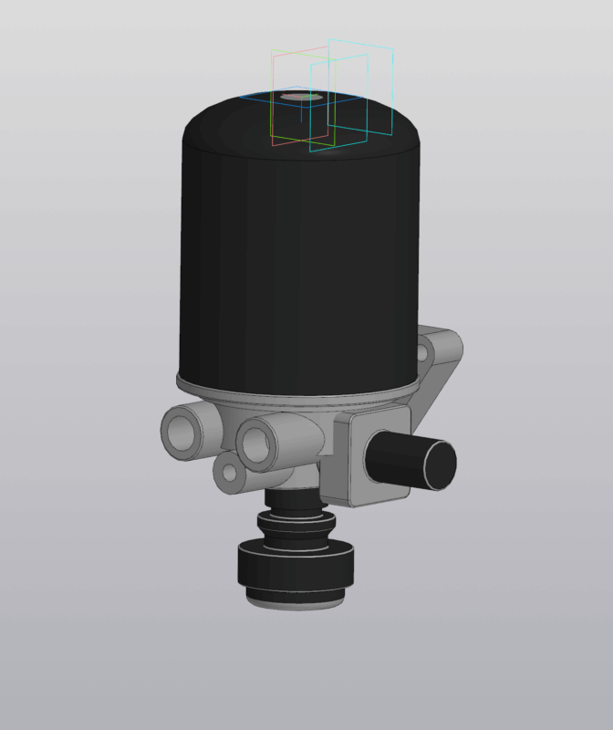 3D модель 350-23-002 Осушитель воздуха МАЗ, КАМАЗ, ПАЗ, ЛИАЗ