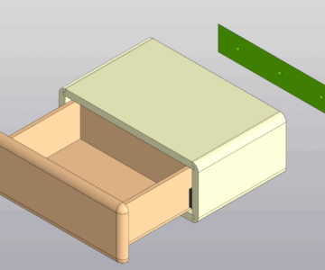 3D модель Тумба прикроватная подвесная 400х270х150 мм.
