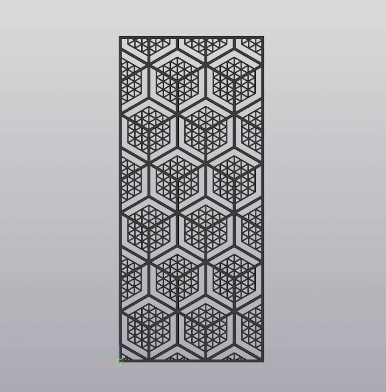 Чертеж Пано декоративное с геометрическим узором 2700х1200 мм.
