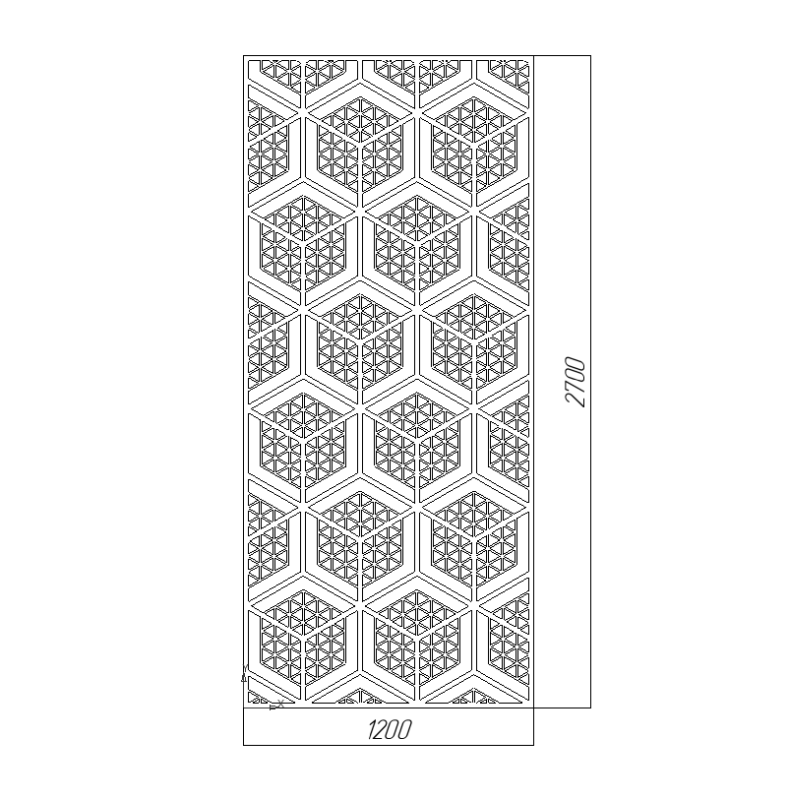 Чертеж Пано декоративное с геометрическим узором 2700х1200 мм.