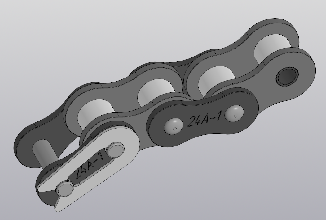 3D модель Цепь приводная роликовая 24А-1 (ПР-38,1-127)