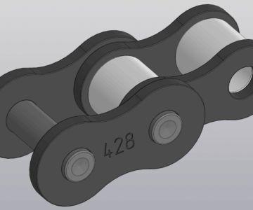 3D модель Простая цепь 428, без замка