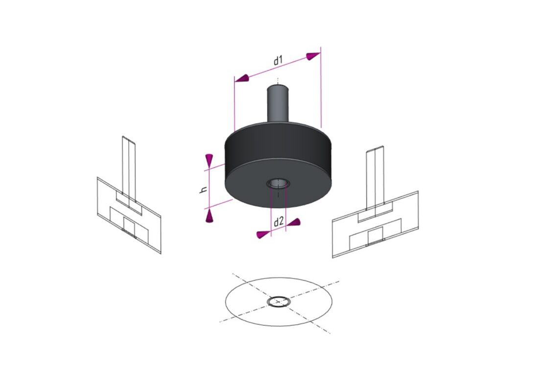 3D модель Виброопоры ЕС тип Б для промышленного оборудования