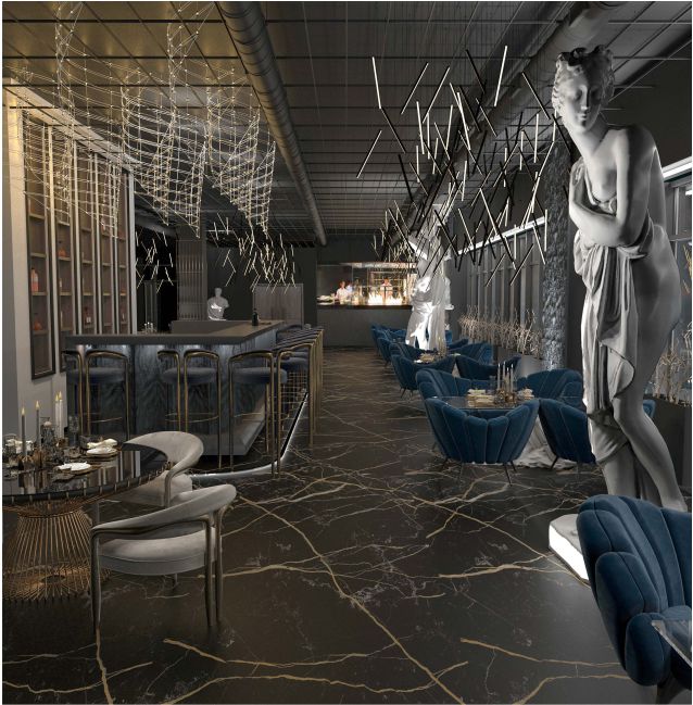 3D модель Дизайн- проект интерьера ресторана