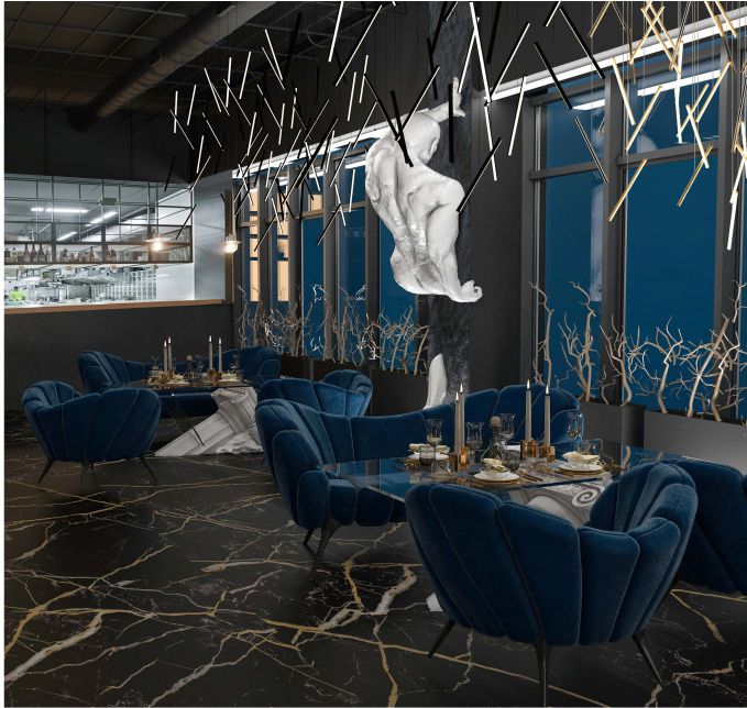 3D модель Дизайн- проект интерьера ресторана