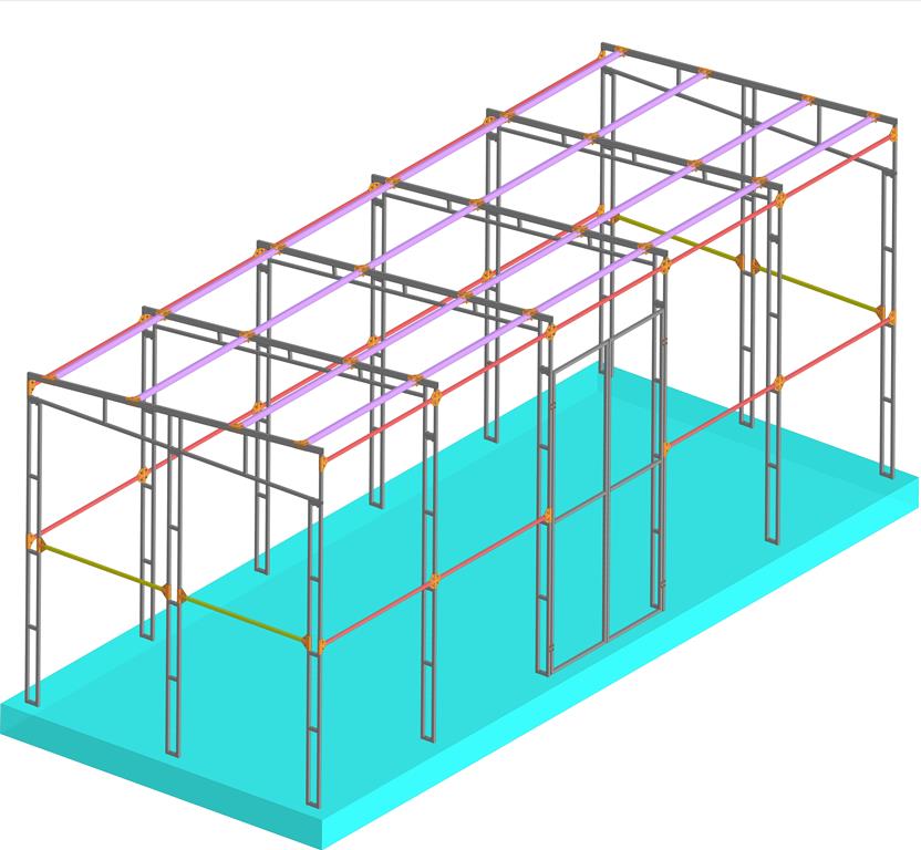 3D модель Металлокаркас 5,485м х 2,38м х2,2м хозблока для дачи с крабовой системой соединения