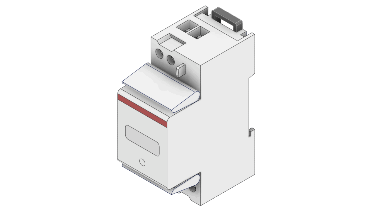 3D модель Однофазный счетчик ABB 1ph kWh meter EV1 012-100