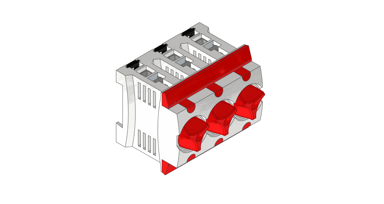 3D модель ABB 3-х фазный блок предохранителей