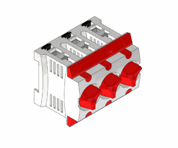 3D модель ABB 3-х фазный блок предохранителей