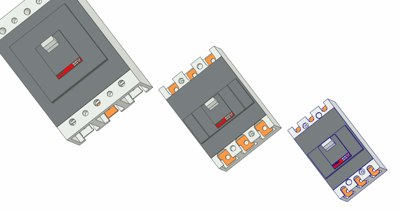 3D модель Автоматический выключатель ABB SACE FORMULA три типо-размера А1,А2,А3