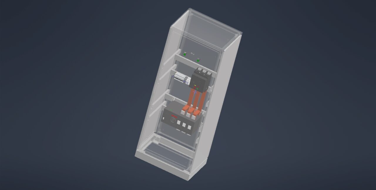 3D модель АВР номиналом 1250А, 800х600х2000