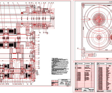 Чертеж Привод главного движения токарно-револьверного станка с бесконтактными электромагнитными муфтами
