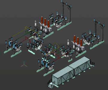 3D модель Схема 110-4Н с выключателем ВГТ-110