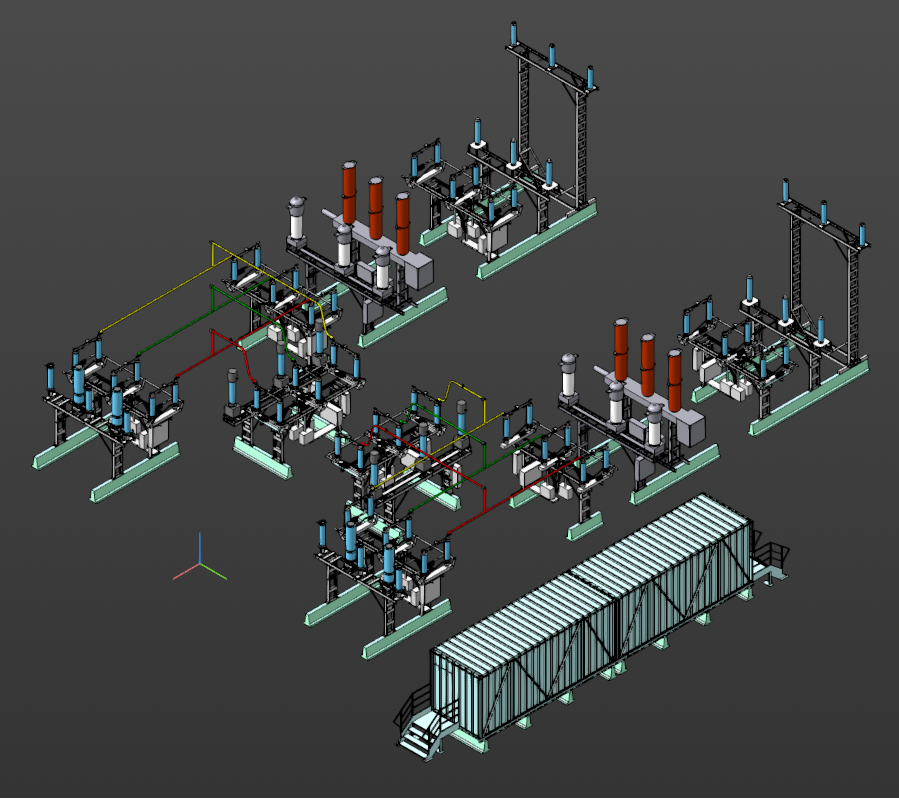 3D модель Схема 110-4Н с выключателем ВГТ-110