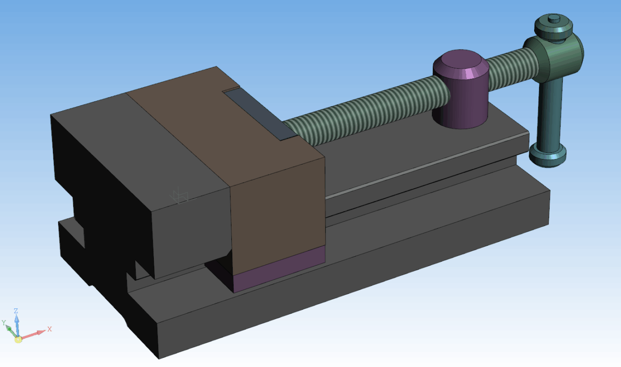3D модель Параметрическая 3D Модель на Тиски шлифовальные станочные