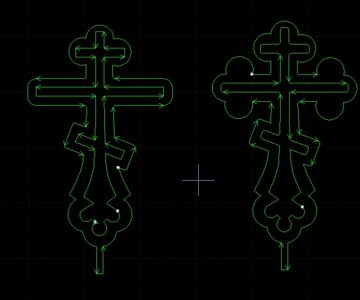 Чертеж Крест восьмиконечный (варианты)