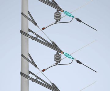 3D модель Воздушная линия электропередачи ВЛ35-1 отпайка СИПом