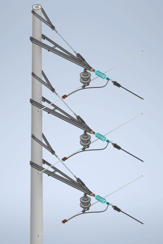 3D модель Воздушная линия электропередачи ВЛ35-1 отпайка СИПом