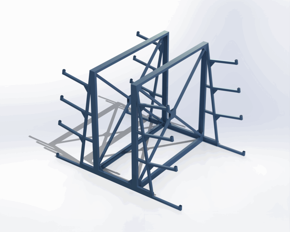 3D модель Стеллаж для металлопроката 2590х2000х1900 мм