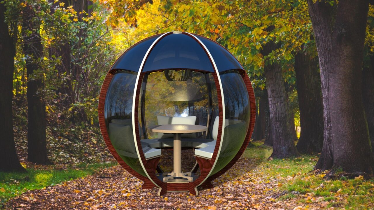 3D модель Зеркальная сферическая беседка