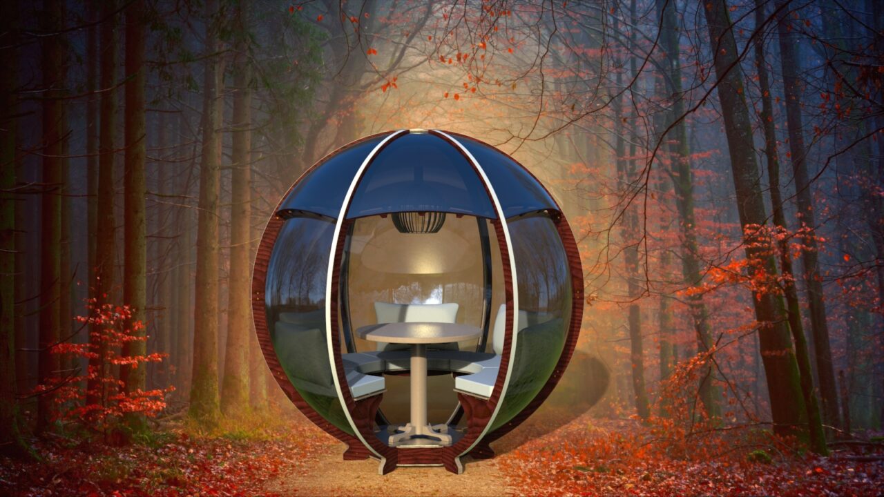 3D модель Зеркальная сферическая беседка