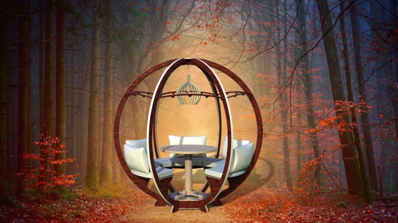 3D модель Зеркальная сферическая беседка