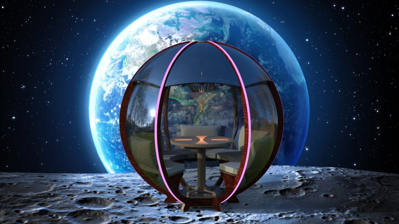 3D модель Зеркальная сферическая беседка