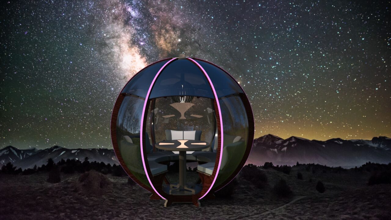 3D модель Зеркальная сферическая беседка