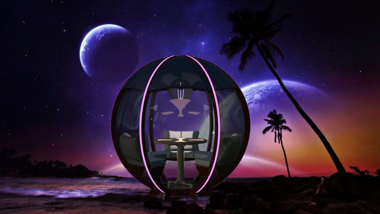 3D модель Зеркальная сферическая беседка