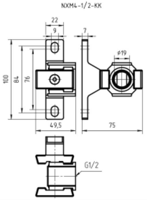 3D модель Скоба монтажная Camozzi NXM4-1-2-KK