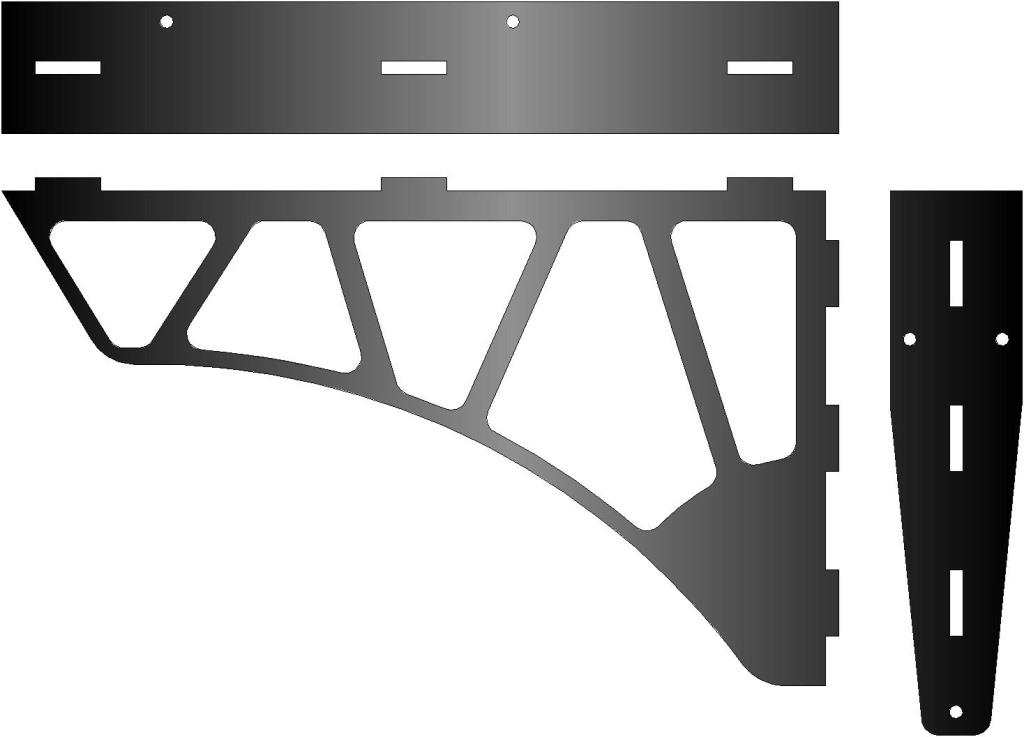 Чертеж Кронштейн угловой для полки 250х150мм.