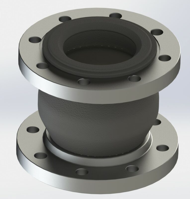 3D модель Фланцевый компенсатор резиновый DN 80 и DN100