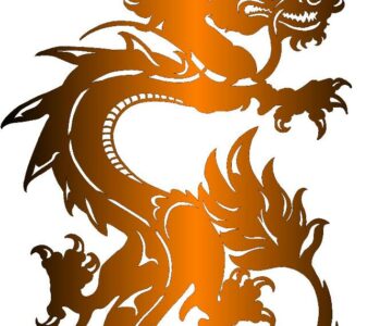 Чертеж Китайский Дракон для лазерной резки чпу