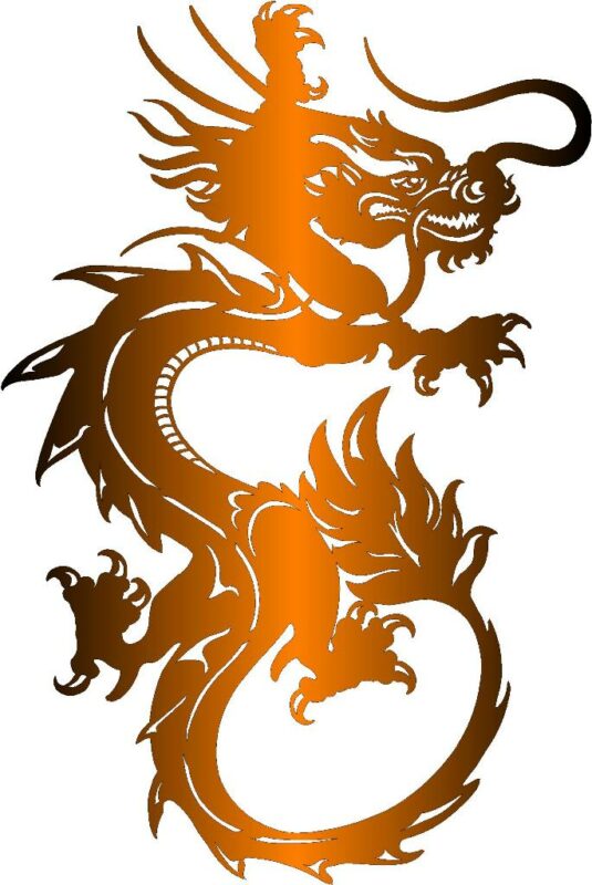 Чертеж Китайский Дракон для лазерной резки чпу