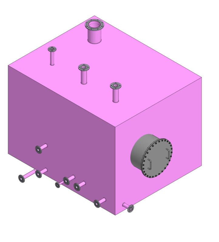 3D модель Сосуд, работающий под давлением не свыше 0,07 МПа, без давления (под налив) или под вакуум - 8м3